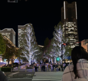 Illustration of Christmas illuminations in Yokohama