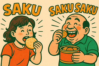 saku, saku saku, meaning, Japanese sound words, onomatopoeia