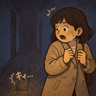 illustration of sound word, biku, びくっ 