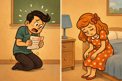 illustration of sound words, gaku, gakkuri, がくっ, がっくり