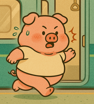 illustration of giri giri, ぎりぎり, sound word