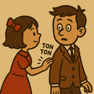 illustration of ton ton, とんとん, sound word