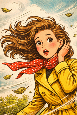 illustration of sound word, buwa, ぶわっ, Sudden Expansion