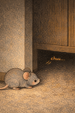 illustration of sound word, chuu, ちゅう, mice, mouse 