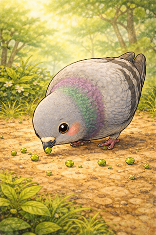 illustration of sound word, poppo, ぽっぽ, pigeons