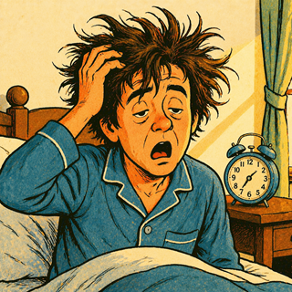 Messy hair illustration