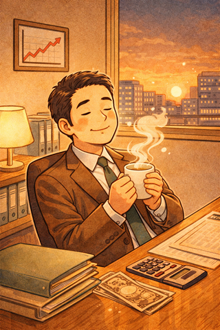 Enjoying a coffee break at work