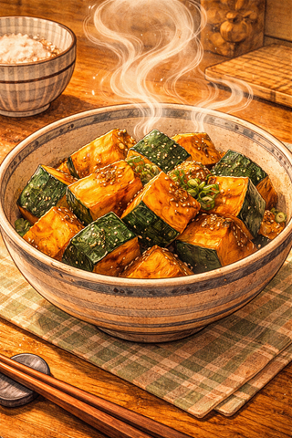 Steaming kabocha squash