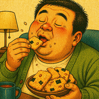 illustration of eating a snack