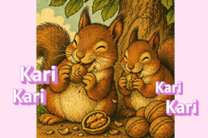 illustration of squirrels eating nuts