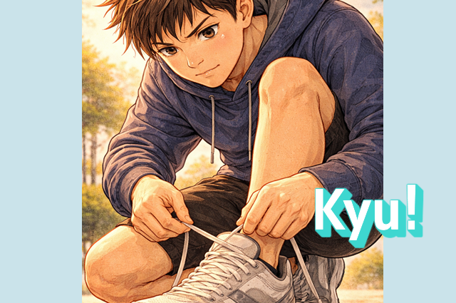 Tying sneakers