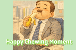 Office multitasking and banana break