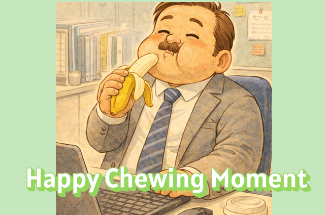 Office multitasking and banana break