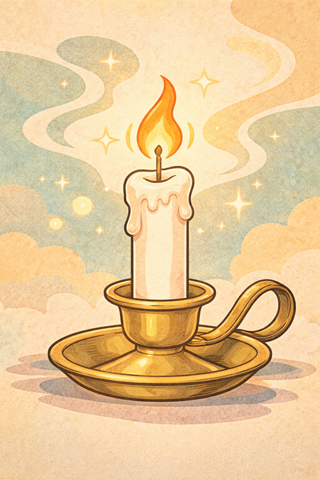 Flickering light in a serene glow