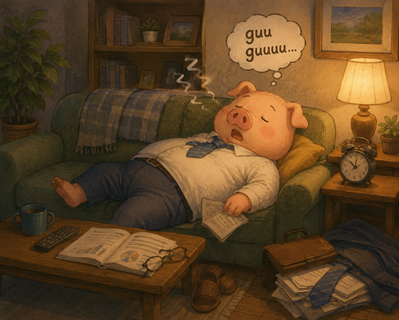 Sleeping deeply or snoring softly